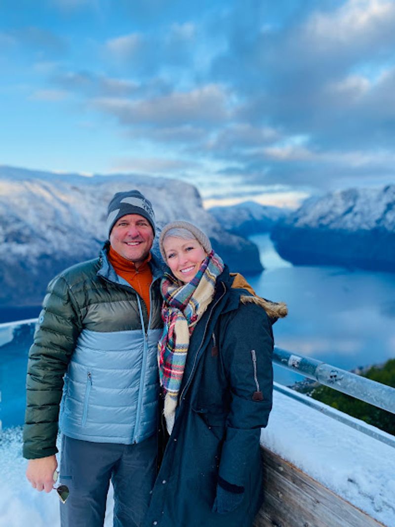 Kristy & Paul at Stegastein Lookout (photo: supplied)