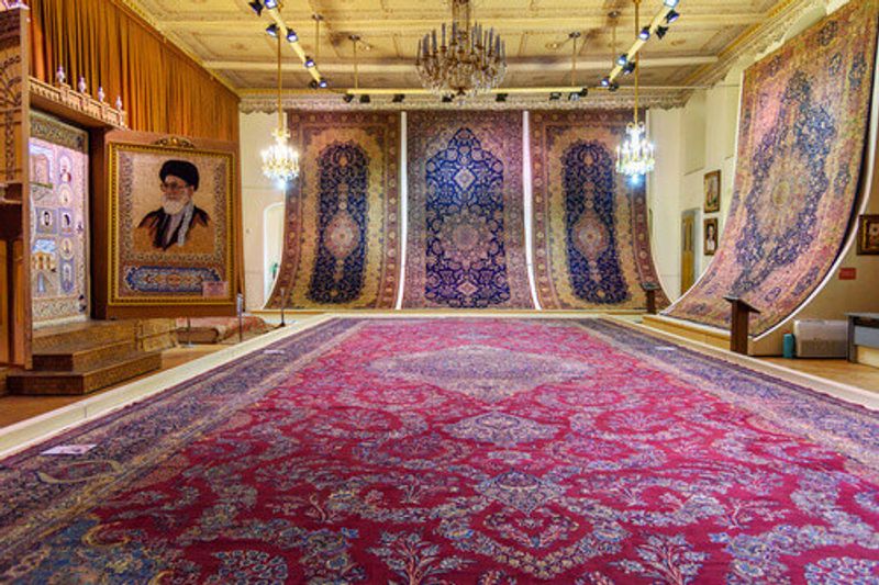 Hall of carpets and rugs in the Municipality Museum in Saat Tower Tabriz Municipality Palace.