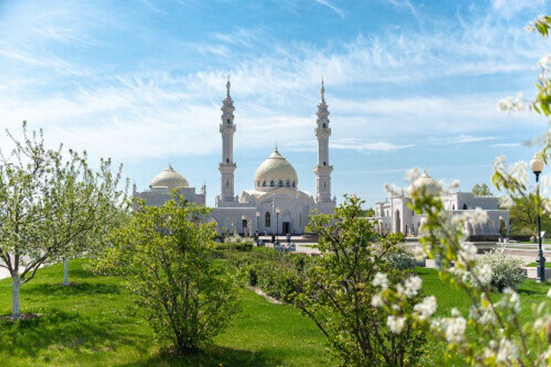 The front of the White Mosque in Bolgar.