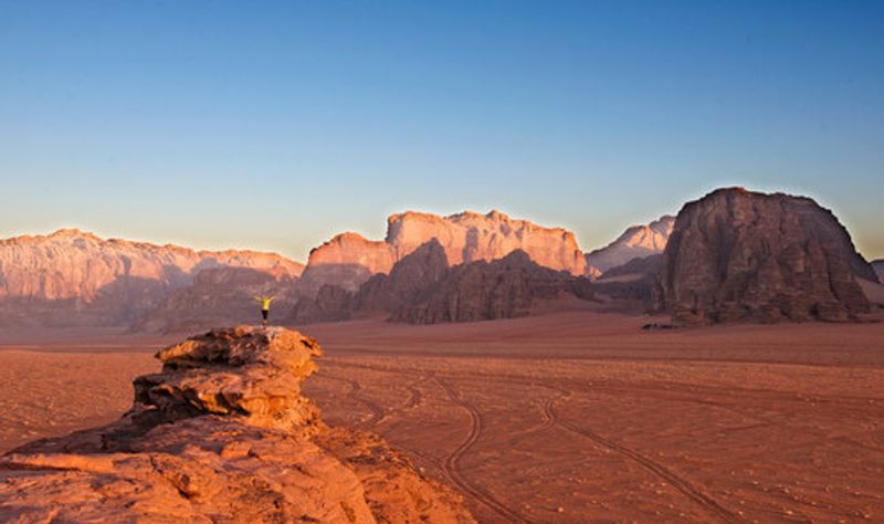 Desert landscape in Wadi Rum, Jordan.