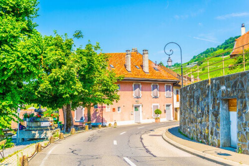 A narrow street of Epesses Village in the Lavaux region.