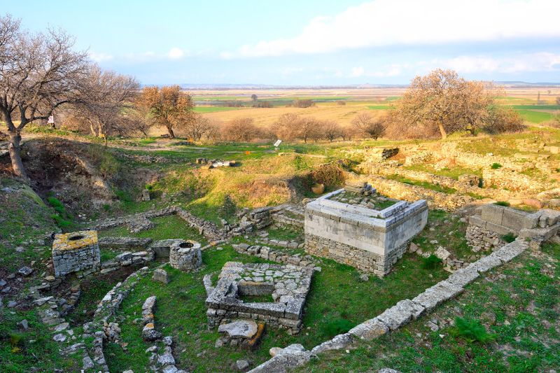 Ruins of the defense tower in Troy VI, a UNESCO World Heritage Site.