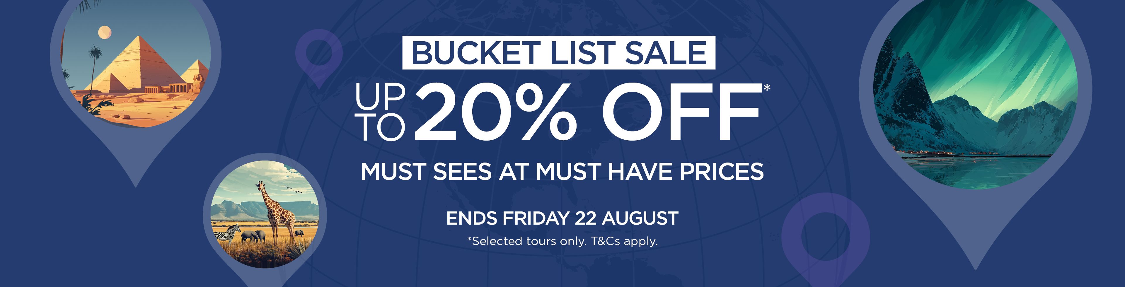 Bucket List tours: up to 20% off