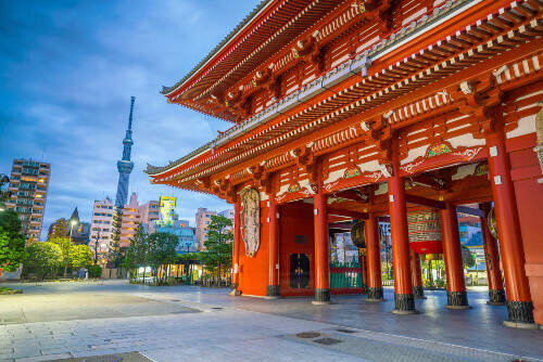 The sparkling night view of Asakusa's Sensoji Temple attracts locals and tourists from Tokyo and beyond.