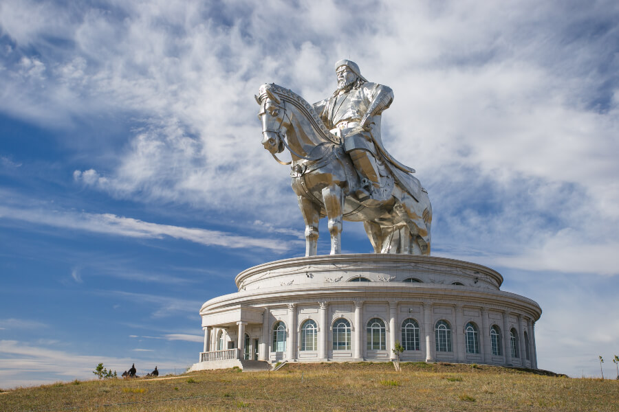 The largest statue of Genghis Khan on Tsonjin Boldogeast