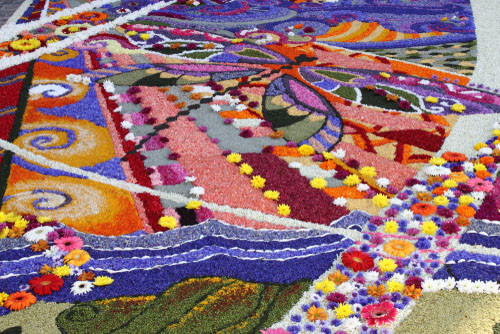 The flower festival, or Infiorata Spello.