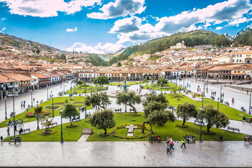 The bustling landscape of Cuzco.